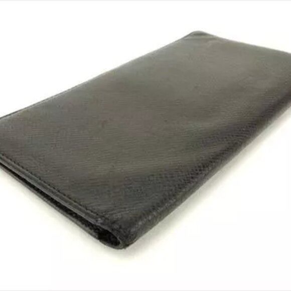 Louis Vuitton Wallet Purse Taiga Black Taiga Leather Mens Authentic Used - Picture 4 of 7